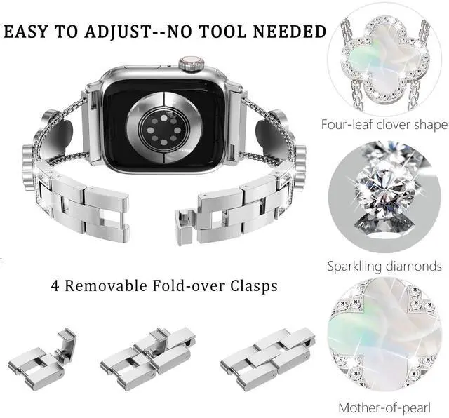 Alt view image 2 of 7 - Efolen BAND B2122 (Silver/White, 38-40-41-42mm)