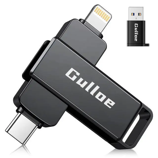 Main image of 512GB Flash Drive Intended for iPhone, USB Memory Stick Storage for Photos and Videos Backup, Compatible with iPhone iPad Android PC, Plug and Play, No Application Required (Metal Grey)