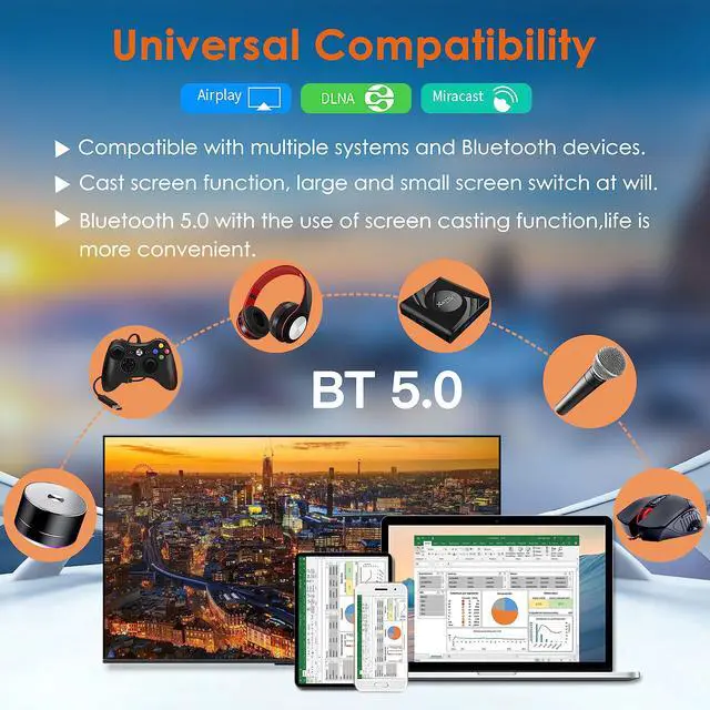 Alt view image 7 of 7 - Android TV Box 13.0-4GB RAM 64GB ROM Quad-Core 64bit Smart TV Box with WiFi6 2.4G 5G and Bluetooth 5.0 - Android Box Supports 3D 8K H.265 Videos - Wireless Keyboard Included