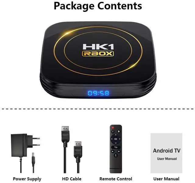 Alt view image 7 of 7 - Android TV Box 4GB RAM 64GB ROM, Smart TV Box H618 Chipset, 4K, HDR10+, Wi-Fi 2.4/5.8GHz, Bluetooth 4.0, USB 2.0/3.0 100M Ethernet Android 12.0