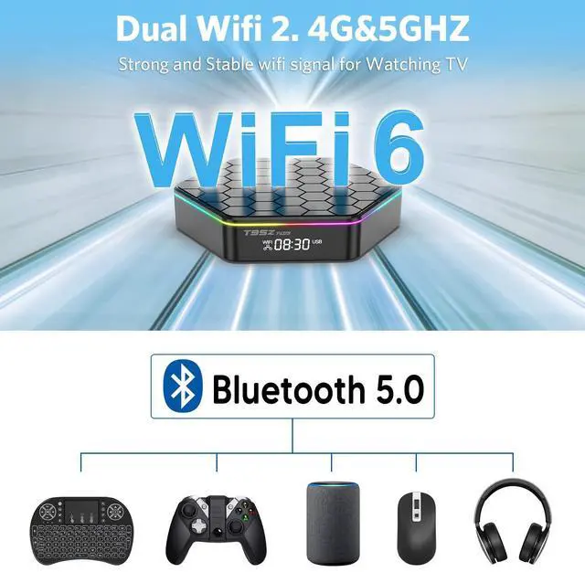 Alt view image 4 of 7 - Android 12.0 TV Box 6k/3D HD Tv Box H618 Quadcore 4GB RAM 32GB ROM 2.4G/5.0G Dual WiFi & BT 5.0 Android Box Support Multi-Lingual Iptv Box with LAN Ethernet 10/100M for Movie Game Chat etc.