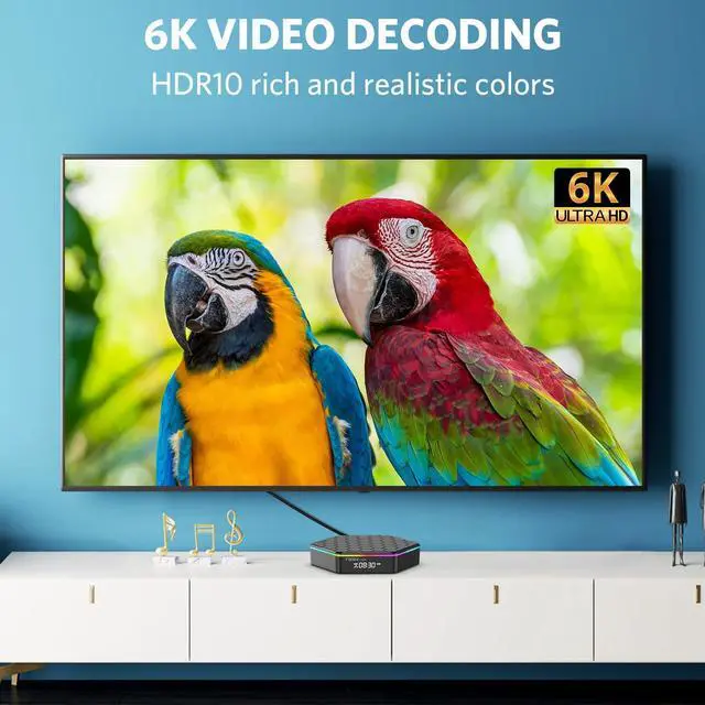 Alt view image 5 of 7 - Android 12.0 TV Box 6k/3D HD Tv Box H618 Quadcore 4GB RAM 32GB ROM 2.4G/5.0G Dual WiFi & BT 5.0 Android Box Support Multi-Lingual Iptv Box with LAN Ethernet 10/100M for Movie Game Chat etc.