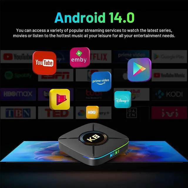 Alt view image 3 of 7 - Android TV Box, Android Box 14.0 2GB RAM 32GB ROM Rk3518 Quad Core ARM Cortex -A53 4K Support 2.4G/5.0GHz Dual WiFi6 BT 5.0 USB 3.0 Smart TV Box
