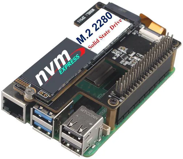 Main image of ZDE ZP511 PCIe to M.2 Key M NVMe HAT SSD Hard Drive Adapter Board PIP PCIe Peripheral Board for Raspberry Pi 5 Support M.2 SSD 2230 2242 2280