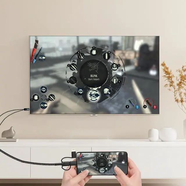 Alt view image 4 of 7 - HHFLY USB-C to HDMI-Compatible 3-in-1 Adapter for iPhone/Android Smartphone, 1080P Mirroring to TV/Monitor/Projector, with Lightning/Micro USB, Portable Digital AV Converter(Not for Car Use)