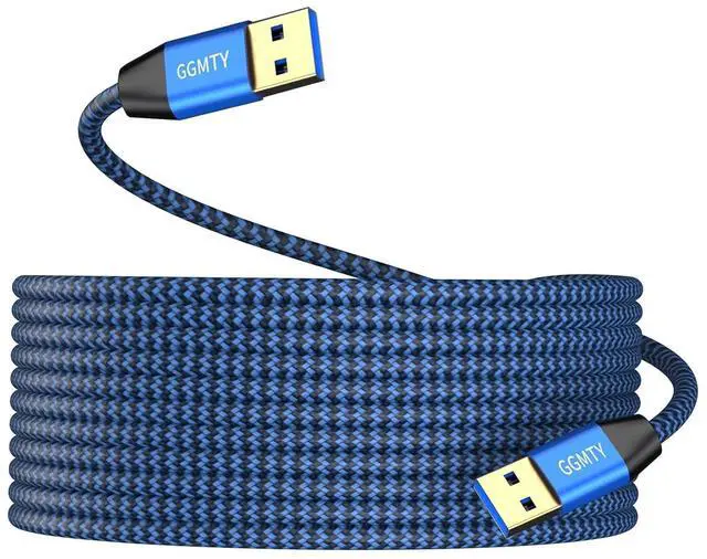 Main image of USB to USB Cable 15FT,Durable Braidedfor USB 3.0 Male to Male Type A to Type A Cable Data Transfer Compatible with Hard Drive, Laptop, DVD Player, TV, USB 3.0 Hub, Monitor, Camera, Set Up Box and More