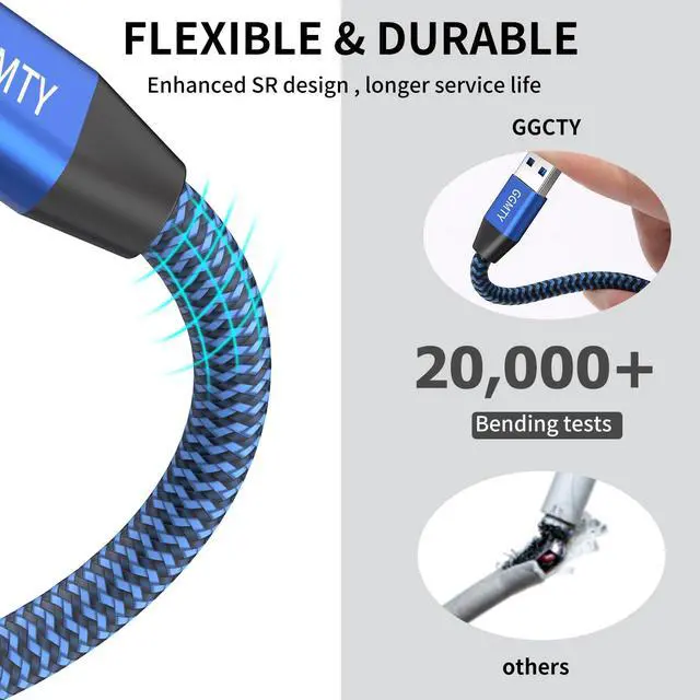 Alt view image 6 of 7 - USB to USB Cable 15FT,Durable Braidedfor USB 3.0 Male to Male Type A to Type A Cable Data Transfer Compatible with Hard Drive, Laptop, DVD Player, TV, USB 3.0 Hub, Monitor, Camera, Set Up Box and More