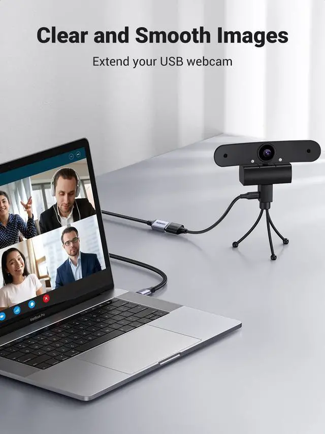 Alt view image 5 of 7 - UGREEN 2 Pack USB Extension Cable, (15 FT+ 15 FT) USB Extender Nylon Braided Compatible with Webcam, Camera, Phone, USB hub, Mouse, Keyboard, Printer, Hard Drive, Headset