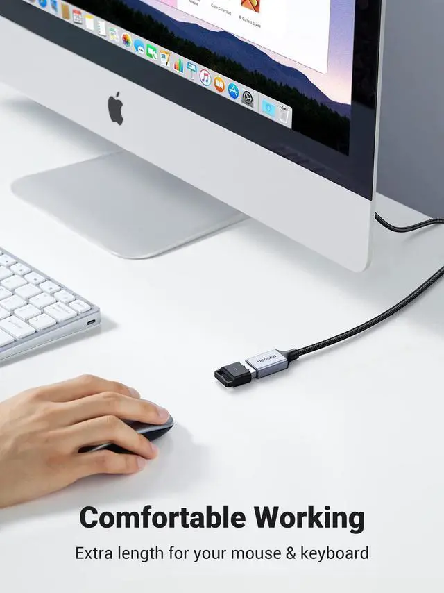 Alt view image 6 of 7 - UGREEN 2 Pack USB Extension Cable, (15 FT+ 15 FT) USB Extender Nylon Braided Compatible with Webcam, Camera, Phone, USB hub, Mouse, Keyboard, Printer, Hard Drive, Headset