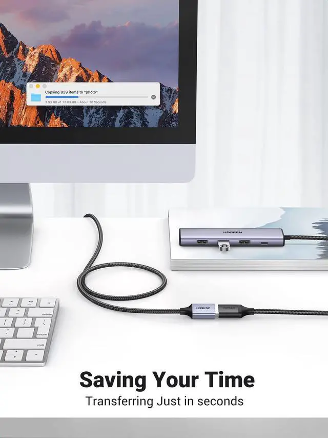 Alt view image 7 of 7 - UGREEN 2 Pack USB Extension Cable, (15 FT+ 15 FT) USB Extender Nylon Braided Compatible with Webcam, Camera, Phone, USB hub, Mouse, Keyboard, Printer, Hard Drive, Headset