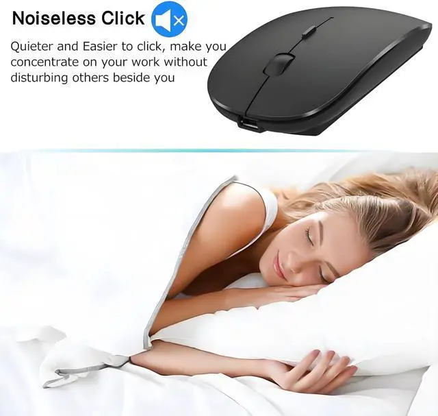 Alt view image 6 of 7 - Bluetooth Mouse,Rechargeable Wireless Mouse for MacBook Pro/MacBook Air/Laptop/PC/Mac/iPad pro/Computer,Bluetooth 5.3/3.0 and 2.4GHz USB Type-C