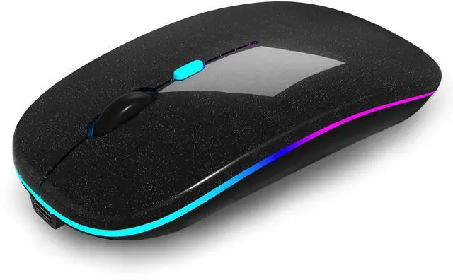 Main image of AIKOKOK Wireless Bluetooth Mouse Rechargeable Laptop Mice with LED Use Portable(BT5.2 and USB 2.4G) Dual Mode Connection Silent Slim Computer Mouse for Laptop/iPad Tablet/Apple MacBook/PC(Pearl Black)