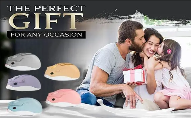 Alt view image 2 of 7 - 2.4GHz Wireless Mouse Cute Hamster Shape Less Noice Portable Mobile Optical 1200DPI USB Mice Cordless Mouse for PC Laptop Computer Notebook MacBook Gaming Kids Girl Men Women Adults Gift (Pink)