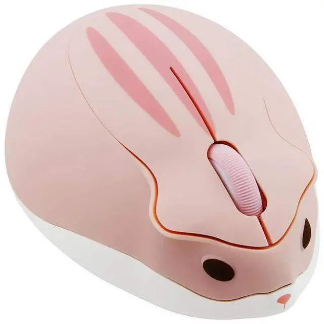 Main image of 2.4GHz Wireless Mouse Cute Hamster Shape Less Noice Portable Mobile Optical 1200DPI USB Mice Cordless Mouse for PC Laptop Computer Notebook MacBook Gaming Kids Girl Men Women Adults Gift (Pink)