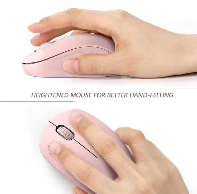 Alt view image 5 of 7 - seenda Wireless Mouse, 2.4G Noiseless Mouse with USB Receiver Portable Computer Mice for PC, Tablet, Laptop, Notebook with Windows System - Pink
