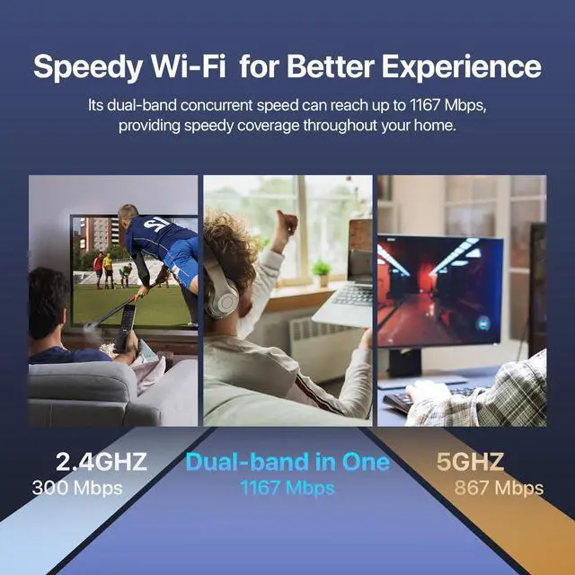 Alt view image 3 of 7 - Tenda AC1200 Gigabit WiFi Router - Dual Band High Speed Wireless Internet Router, 3xWAN/LAN Gigabit Ports, 4x6dBi Antennas, MU-MIMO, Beamforming, IPv6, Guest WiFi, AP Mode(AC8)