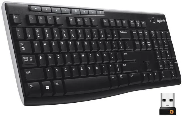 Main image of K270 Wireless Keyboard for Windows, 2.4 GHz Wireless, Full-Size, Number Pad, 8 Multimedia Keys, 2-Year Battery Life, Compatible with PC, Laptop, Black