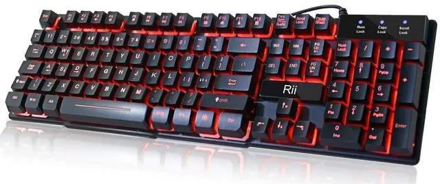 Main image of Rii RK100 3 Colors LED Backlit Mechanical Feeling USB Wired Multimedia Gaming Keyboard, Office Keyboard for Working or Primer Gaming,Office Device