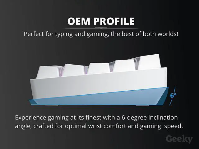 Alt view image 7 of 7 - Geeky GK61 60% | Hot Swappable Mechanical Gaming Keyboard | 61 Keys Multi Color RGB LED Backlit for PC/Mac Gamer | ANSI US American Layout (White, Mechanical Red)