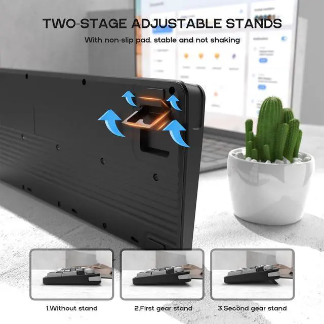 Alt view image 5 of 7 - 96% Wired Gaming Keyboard,Creamy Membrane Quiet Silent Keyboard with Number Pad & Volume Knob,Light Up Computer USB Teclado for PC Desktop Games Office