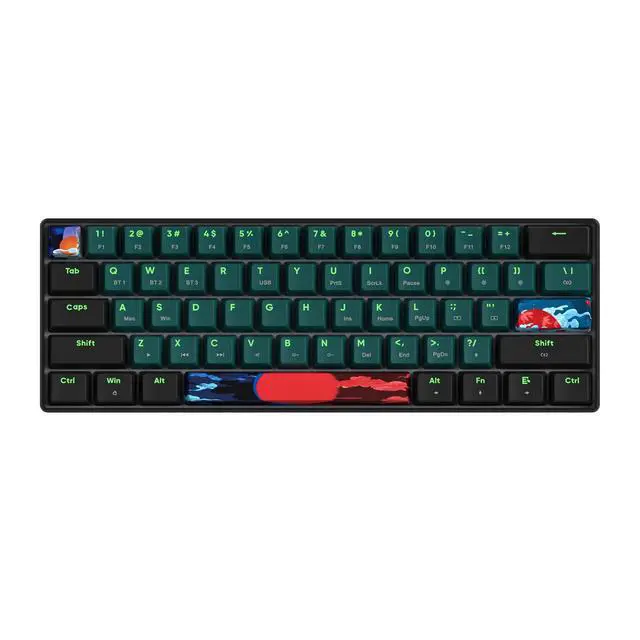 Alt view image 7 of 7 - surmen GT61 Wireless 60% Keyboard, Mini RGB Mechanical Gaming Keyboard 60 Percent Hot-Swappable with Linear Gateron Switch Type-C/Bluetooth 5.0 Programmable (Gateron Yellow, Sound Wave 61)
