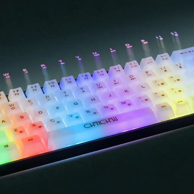 Alt view image 5 of 7 - CHONCHOW Mini 60% Gaming Keyboard, Rainbow RGB Backlit 68 Keys Small Compact Keyboard, Transparent USB Wired Gaming Keyboards for Windows Laptop PC Mac Xbox PS4 PS5 Gamer