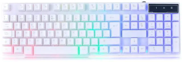 Main image of Orzly White Gaming Keyboard RGB USB Wired Rainbow Keyboard Designed for PC Gamers, PS4, PS5, Laptop, Xbox, Nintendo Switch, RX-250 Hornet Edition