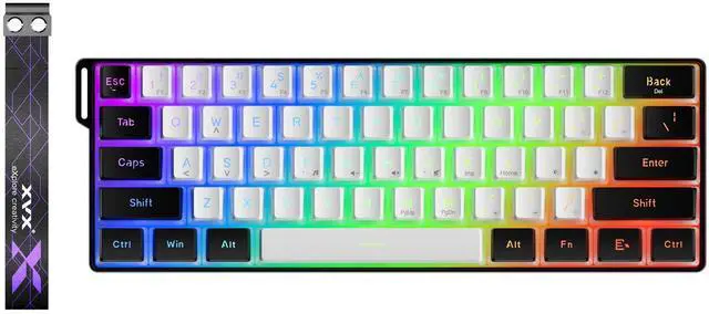 Main image of OHY 60% Gaming Keyboard,Wired Backlit Mini Membrane Keyboard, Strong Mechanical Feel for PC/Mac Gamer, Typist, Travel, Easy to Carry on Business Trip(61 Keys)-Black