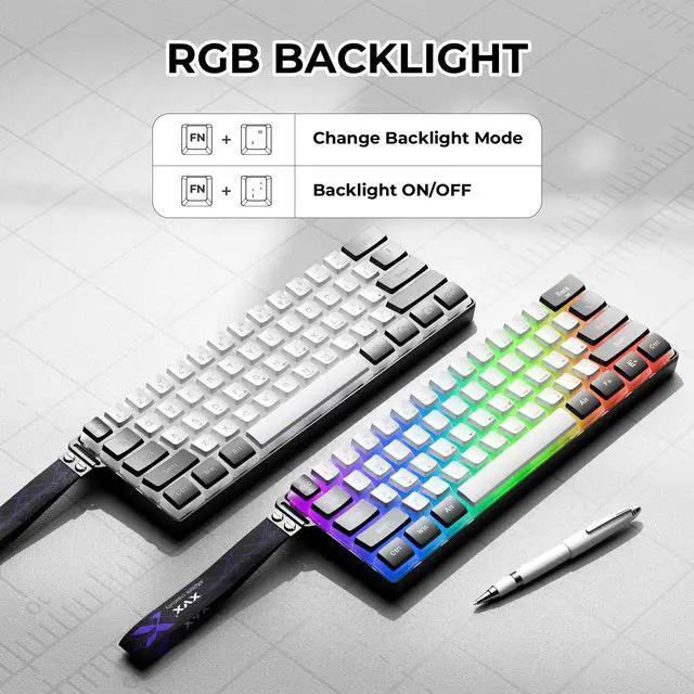 Alt view image 4 of 7 - OHY 60% Gaming Keyboard,Wired Backlit Mini Membrane Keyboard, Strong Mechanical Feel for PC/Mac Gamer, Typist, Travel, Easy to Carry on Business Trip(61 Keys)-Black