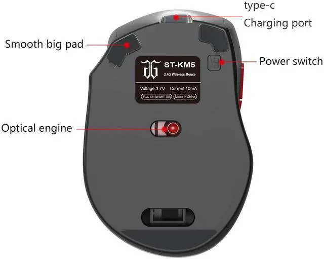 Alt view image 5 of 7 - Snpurdiri 2.4G Wireless Gaming Keyboard and Mouse Combo, Include Mini 60% Merchanical Feel RGB Backlit Keyboard, Ergonomic Vertical Feel Small Wireless Mouse(Black and White)