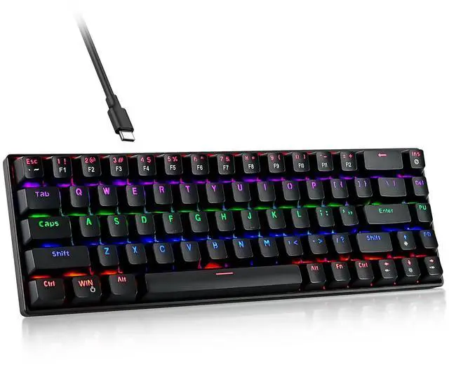 Main image of RaceGT Wired Mechanical Gaming Keyboard - 67 Keys Ultra-Compact Mini Keyboard, Wired USB Keyboards, Multi Color RGB Illuminated LED Backlit for PC Gamer Computer Desktop (Black)