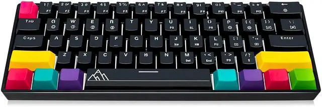 Main image of One - Hot-Swappable 60% Mechanical Keyboard with Extra Colorful Keycaps, RGB Lights, Spill Proof, Optical Switches (Gateron Blue)
