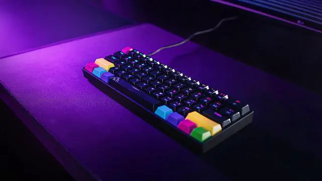 Alt view image 3 of 7 - One - Hot-Swappable 60% Mechanical Keyboard with Extra Colorful Keycaps, RGB Lights, Spill Proof, Optical Switches (Gateron Blue)