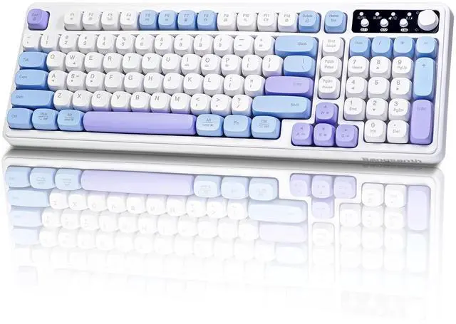 Main image of Bangsanth Wireless Keyboard, RGB Backlight Keyboard, Tri-Mode BT5.0/2.4GHz/USB-C, 99-Key Creamy, Anti-ghosting Keys, Compatible with PC, Mac, Gaming Consoles