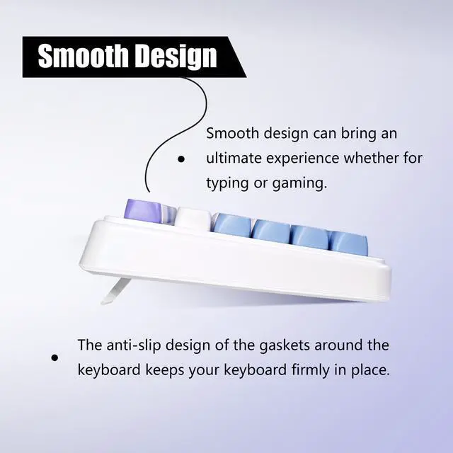 Alt view image 6 of 7 - Bangsanth Wireless Keyboard, RGB Backlight Keyboard, Tri-Mode BT5.0/2.4GHz/USB-C, 99-Key Creamy, Anti-ghosting Keys, Compatible with PC, Mac, Gaming Consoles