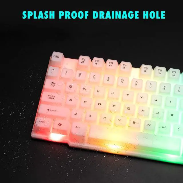 Alt view image 6 of 7 - CHONCHOW RGB Gaming Keyboard and Mouse Combo,USB Wired Light Up Keyboard, Rainbow LED Lit Backlight Keyboard Mouse Set for Computer Windows PC PS4 Xbox Laptop iMac Resberry Pi