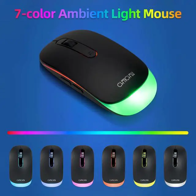 Alt view image 7 of 7 - Wireless Keyboard and Mouse Combo, Rechargeable Rainbow LED Light Up Wireless Keyboard and Mouse 2.4GHz Quiet Mouse and Keyboard for Mac, Windows, Laptop, PC Xbox PS4 PS5 (Office/Gaming)