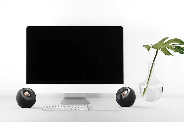 Alt view image 2 of 7 - Creative Pebble V2 - Minimalistic 2.0 USB-C Powered Desktop Speakers, 3.5 mm AUX-in, Up to 8W RMS Power for Computers and Laptops, Type-A Adapter Included and Extended Cable (Black)