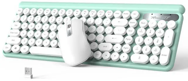 Main image of RaceGT Wireless Typewriter Keyboard and Mouse - Wireless Keyboard with Silent Mouse, Cute Retro Keyboard Mouse Combo, 2.4G Cordless USB Computer Keyboard Mouse Set for Windows Laptop/Desktop/PC