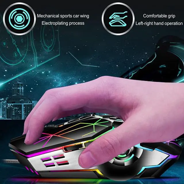 Alt view image 6 of 7 - Ltvystore Retro Typewriter Mechanical Keyboard and Mouse Combo, Black with Blue Switch and 9 True RGB Backlight Modes, Cool Light Up for Gaming, Work, Mac, PC, Windows