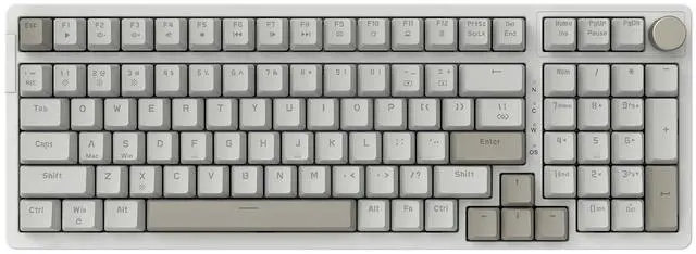 Main image of FIRSTBLOOD ONLY GAME. AK992 Retro Wired Mechanical Keyboard, 98 Keys Full Layout, Hot-Swappable USB Gaming Keyboard with Red Switches, Multimedia Keys Knob, Blue Backlit, Anti-Ghosting, Grey