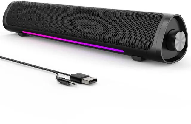 Main image of Auphyra Computer Speakers for Desktop PC, Gaming PC Sound Bar, Plug and Play - USB Power with 3.5mm Audio, RGB Gradient Lighting, One-knob Control, for Computers/Laptops/Monitors
