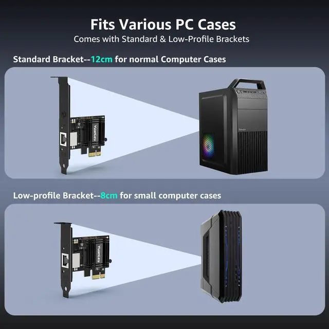 Alt view image 6 of 6 - 2.5G PCIe Network Card, YuanLey 2.5 Gigabit PCI Express Ethernet Adapter with Realtek RTL8125B, 2500Mbps NIC Card RJ45 LAN Controller for PC Windows/Linux/MAC OS with Low-Profile Bracket