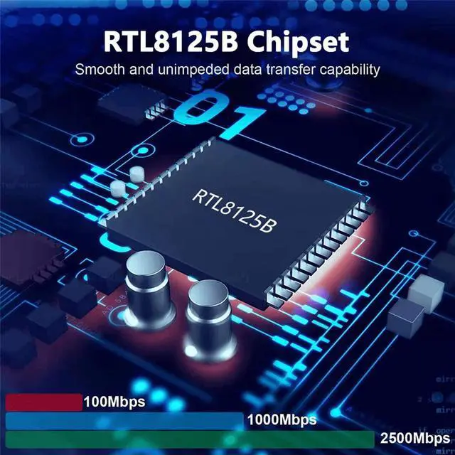 Alt view image 3 of 7 - 2.5GBase-T Gigabit Network Card PCI Express Ethernet Adapter (RTL8125B) NIC Support PXE for Windows 10/8/7/Mac and Linux OS with Low Profile