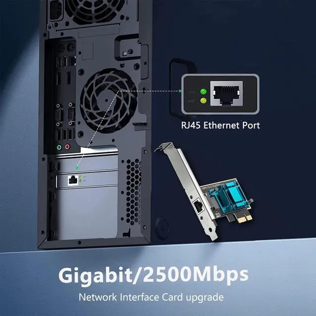 Alt view image 2 of 7 - 2.5GBase-T Gigabit Network Card PCI Express Ethernet Adapter (RTL8125B) NIC Support PXE for Windows 10/8/7/Mac and Linux OS with Low Profile