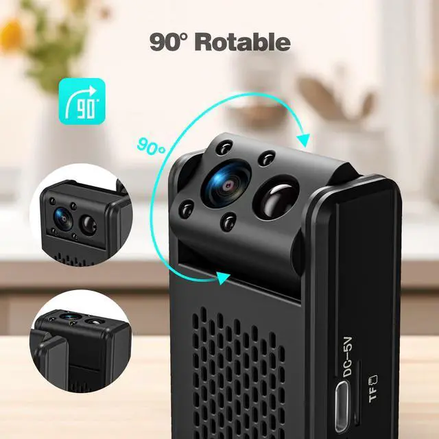 Alt view image 2 of 7 - Hidden Camera, 2025 Nanny Cam for Home | Motion Detection Without WiFi, Free 1-Year Cloud Storage, 4K HD Day & Night Recording Smart Mini Camera for Home/Baby/Pet (Black)