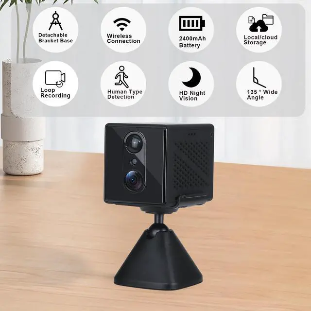 Alt view image 2 of 7 - 5G Mini Spy Camera with 4K WiFi Hidden Wireless Nanny Cam for Indoor Home Security, Night Vision, AI Human Detection, 90-Day Standby, camaras espias ocultas,and Phone App Control(APP:O-KAM Pro)
