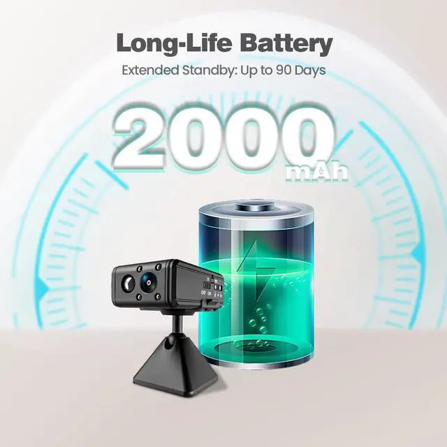 Alt view image 7 of 7 - Hidden Camera, 2025 Nanny Cam for Home | Motion Detection Without WiFi, Free 1-Year Cloud Storage, 4K HD Day & Night Recording Smart Mini Camera for Home/Baby/Pet (Black)