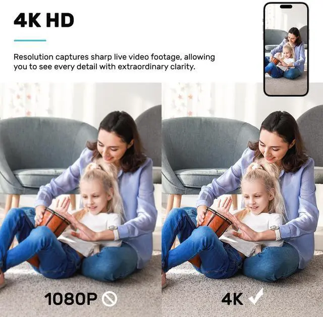 Alt view image 6 of 7 - 4K Mini Security Camera, WiFi Wireless Camera Small Portable HD Nanny Cam with Motion Detection, Cloud & SD Storage, Night Vision,Wide Angle,Can No Need WiFi Cams Micro Cameras for Home Indoor Outdoor