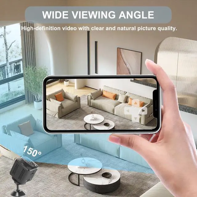 Alt view image 2 of 7 - Mini Camera Wireless Indoor Security Camera with Night Vision: Motion Detection, Dual Storage (Cloud/SD), App Control, Magnetic Mount for Home/Office/Baby/Pet 24/7 Monitoring (Black)